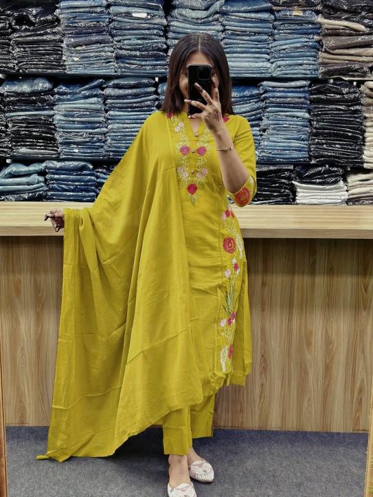 Jaipuri 3pcs wholesale cotton casual wear long kurti